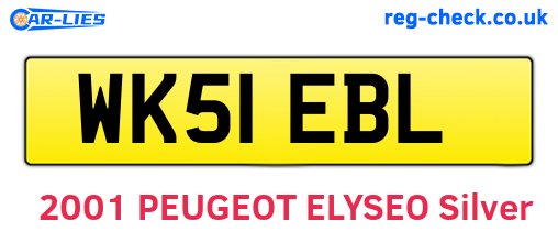 WK51EBL are the vehicle registration plates.