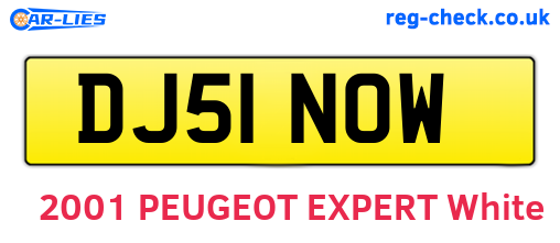 DJ51NOW are the vehicle registration plates.
