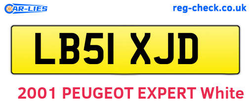 LB51XJD are the vehicle registration plates.