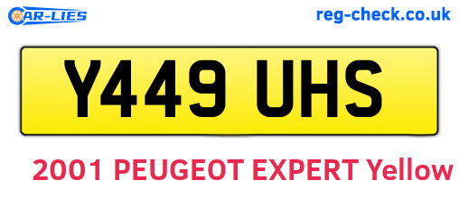 Y449UHS are the vehicle registration plates.
