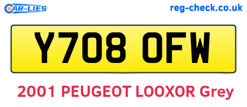 Y708OFW are the vehicle registration plates.