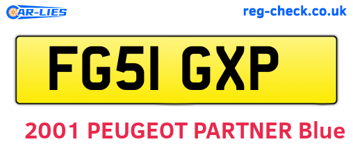 FG51GXP are the vehicle registration plates.