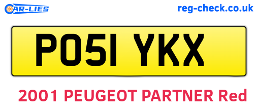 PO51YKX are the vehicle registration plates.
