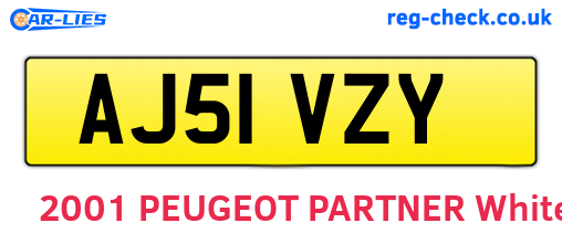 AJ51VZY are the vehicle registration plates.