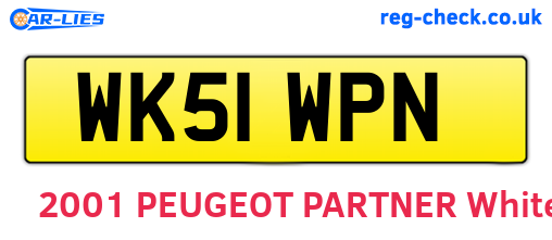 WK51WPN are the vehicle registration plates.