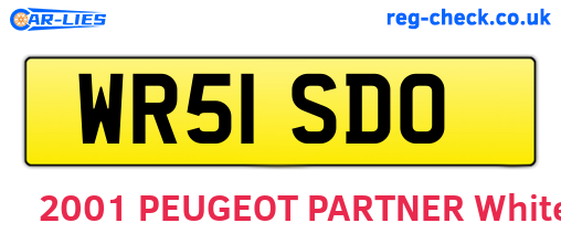WR51SDO are the vehicle registration plates.