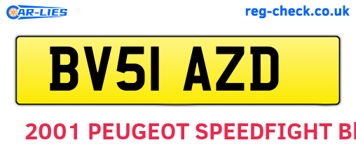 BV51AZD are the vehicle registration plates.
