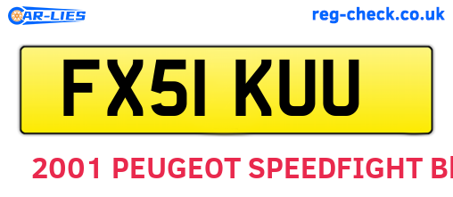 FX51KUU are the vehicle registration plates.