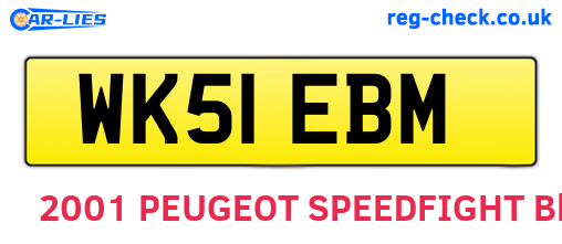WK51EBM are the vehicle registration plates.