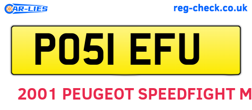 PO51EFU are the vehicle registration plates.