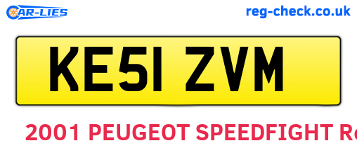 KE51ZVM are the vehicle registration plates.