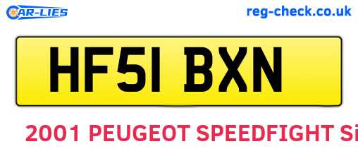 HF51BXN are the vehicle registration plates.