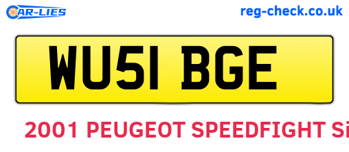 WU51BGE are the vehicle registration plates.