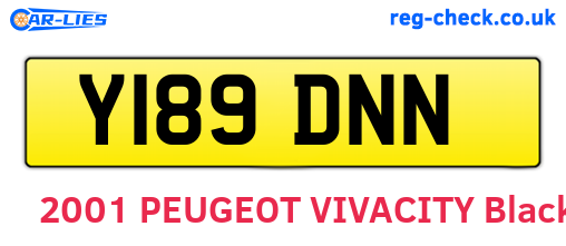 Y189DNN are the vehicle registration plates.