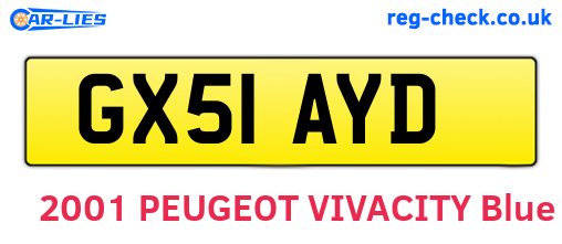 GX51AYD are the vehicle registration plates.