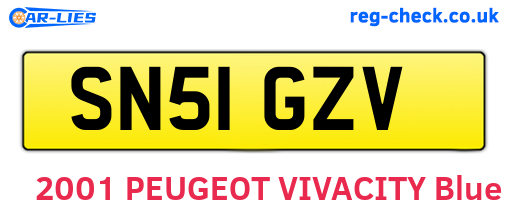 SN51GZV are the vehicle registration plates.