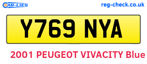 Y769NYA are the vehicle registration plates.