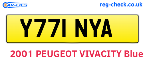 Y771NYA are the vehicle registration plates.