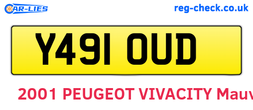 Y491OUD are the vehicle registration plates.