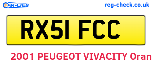 RX51FCC are the vehicle registration plates.