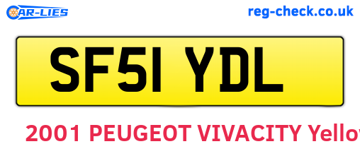 SF51YDL are the vehicle registration plates.