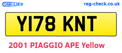 Y178KNT are the vehicle registration plates.