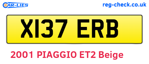 X137ERB are the vehicle registration plates.