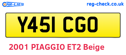 Y451CGO are the vehicle registration plates.