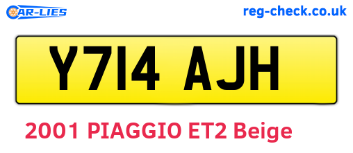 Y714AJH are the vehicle registration plates.