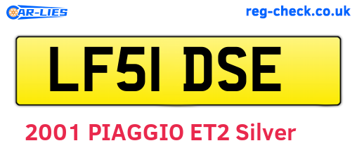 LF51DSE are the vehicle registration plates.