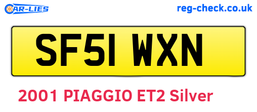SF51WXN are the vehicle registration plates.
