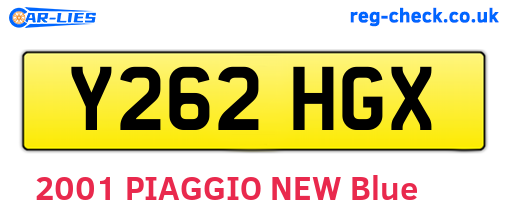 Y262HGX are the vehicle registration plates.