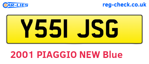 Y551JSG are the vehicle registration plates.