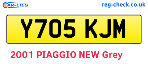 Y705KJM are the vehicle registration plates.