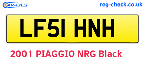 LF51HNH are the vehicle registration plates.