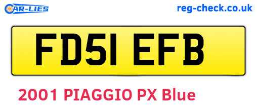 FD51EFB are the vehicle registration plates.