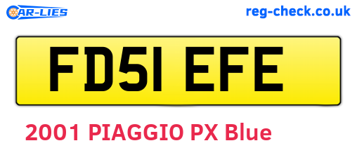 FD51EFE are the vehicle registration plates.