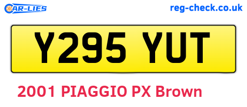 Y295YUT are the vehicle registration plates.