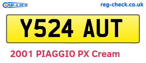 Y524AUT are the vehicle registration plates.