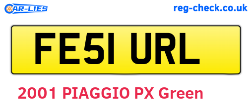 FE51URL are the vehicle registration plates.