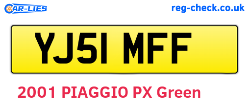 YJ51MFF are the vehicle registration plates.