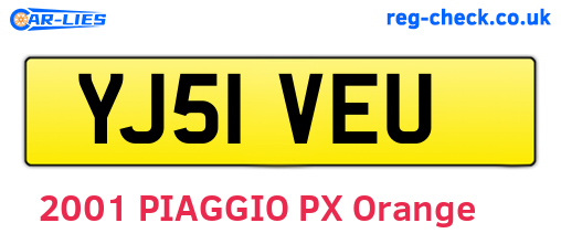 YJ51VEU are the vehicle registration plates.