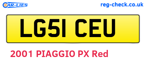 LG51CEU are the vehicle registration plates.