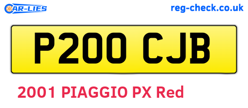 P200CJB are the vehicle registration plates.