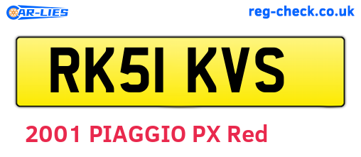 RK51KVS are the vehicle registration plates.
