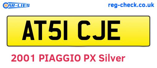 AT51CJE are the vehicle registration plates.