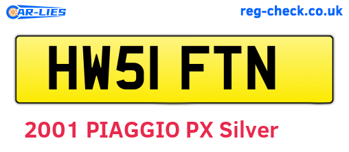HW51FTN are the vehicle registration plates.