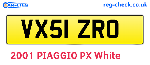 VX51ZRO are the vehicle registration plates.