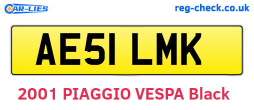 AE51LMK are the vehicle registration plates.