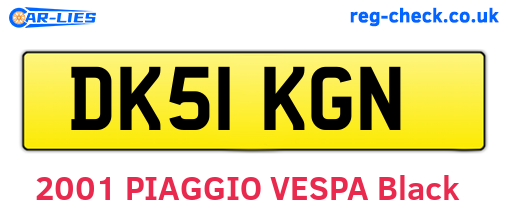 DK51KGN are the vehicle registration plates.